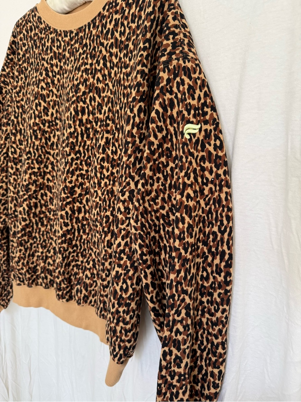Fabletics Tan and Black Leopard Print Sweatshirt